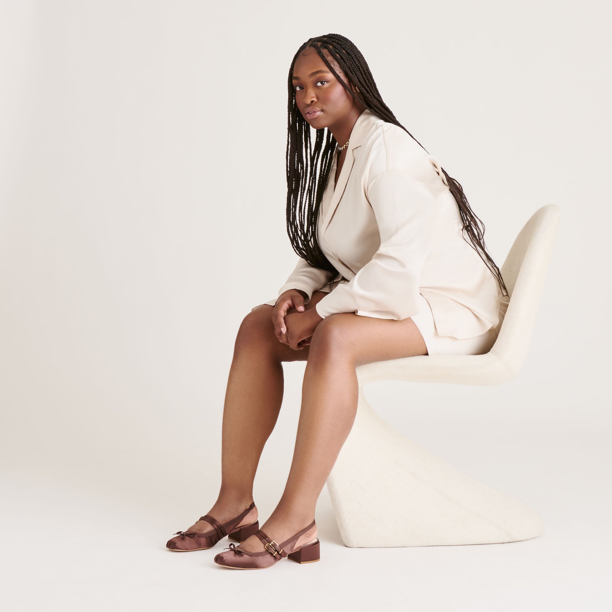 LORIS HEELS MAHOGANY SATIN