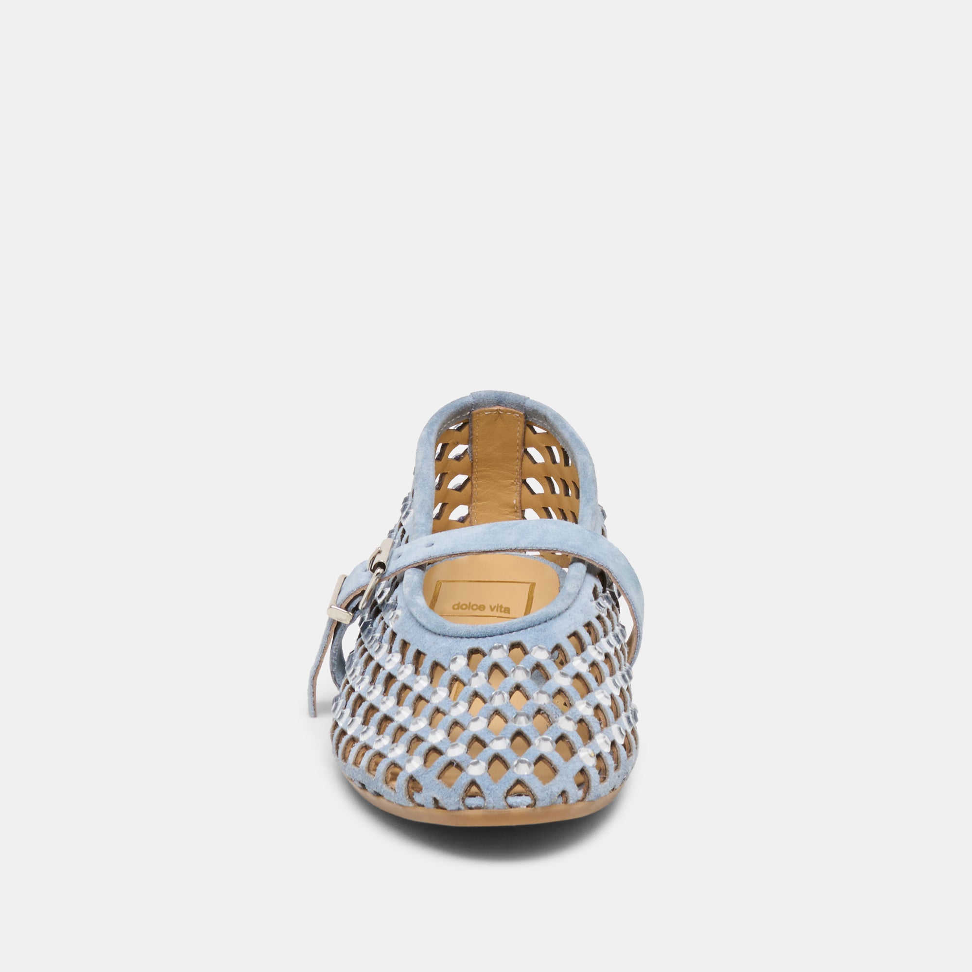 MAVIN RHINESTONE BALLET FLATS BLUE SUEDE - view 7