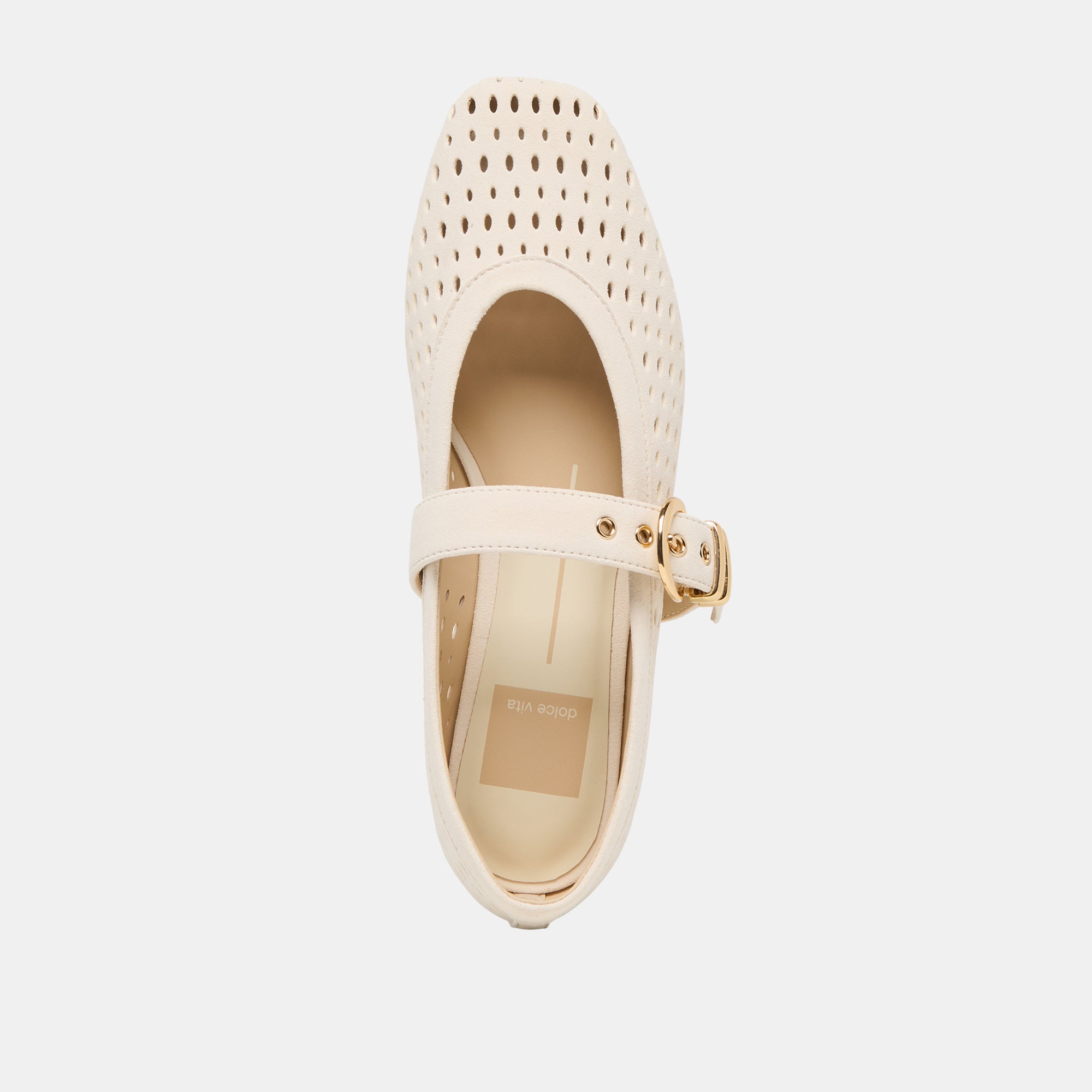 MIKEL BALLET FLATS CREME PERFORATED SUEDE