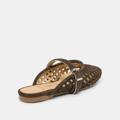 MIRIAN FLATS DK BROWN SUEDE