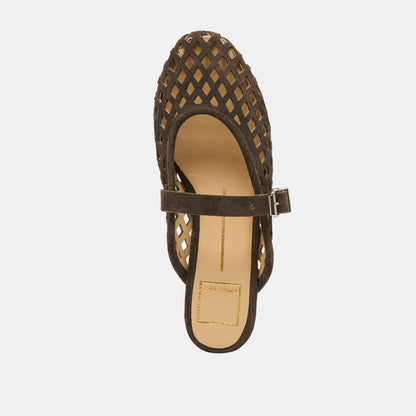 MIRIAN FLATS DK BROWN SUEDE