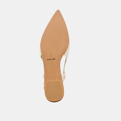 OWANA FLATS OFF WHITE LEATHER