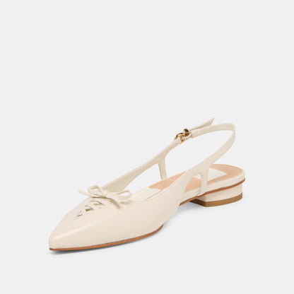 OWANA FLATS OFF WHITE LEATHER
