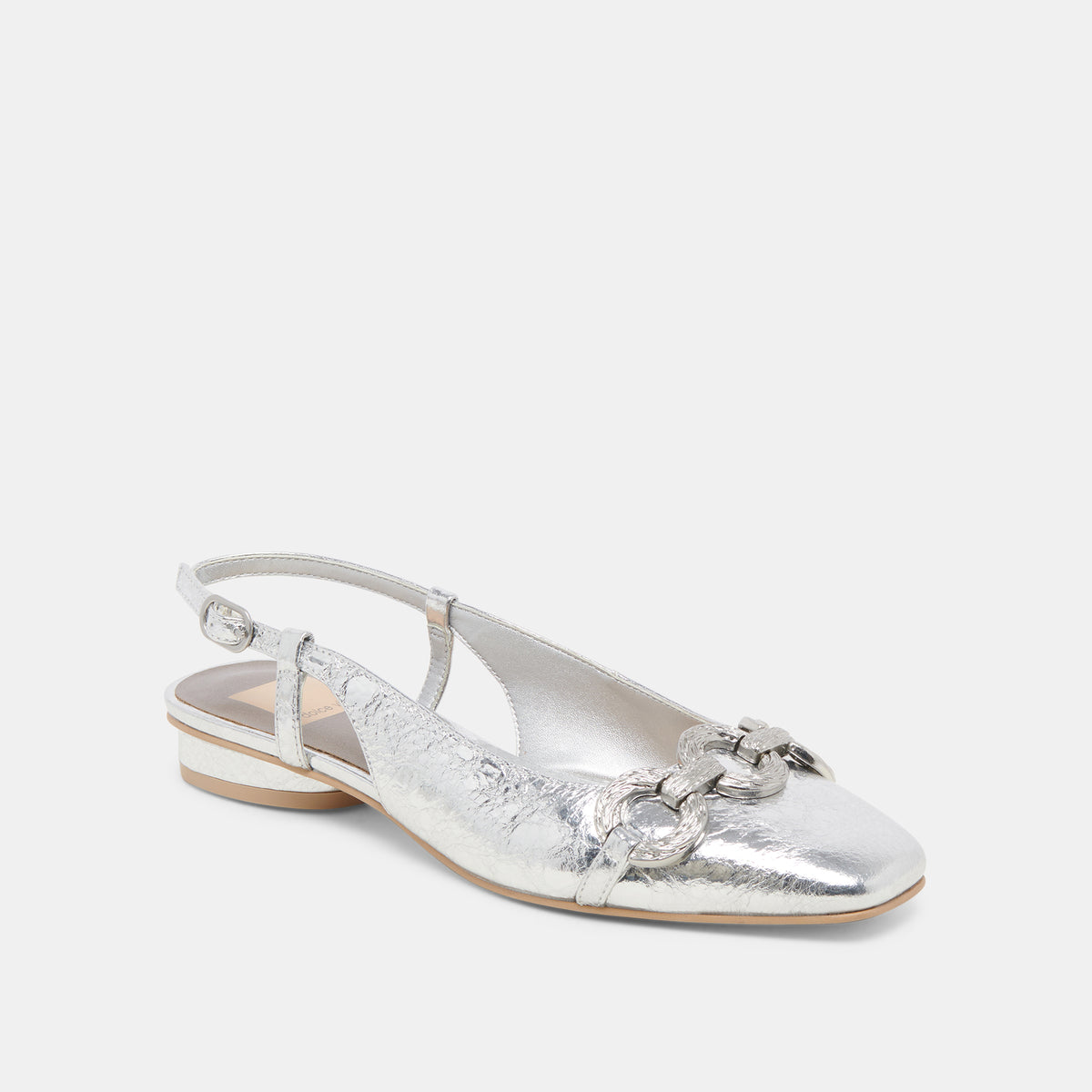 RAMANO FLATS SILVER DISTRESSED LEATHER - view 2