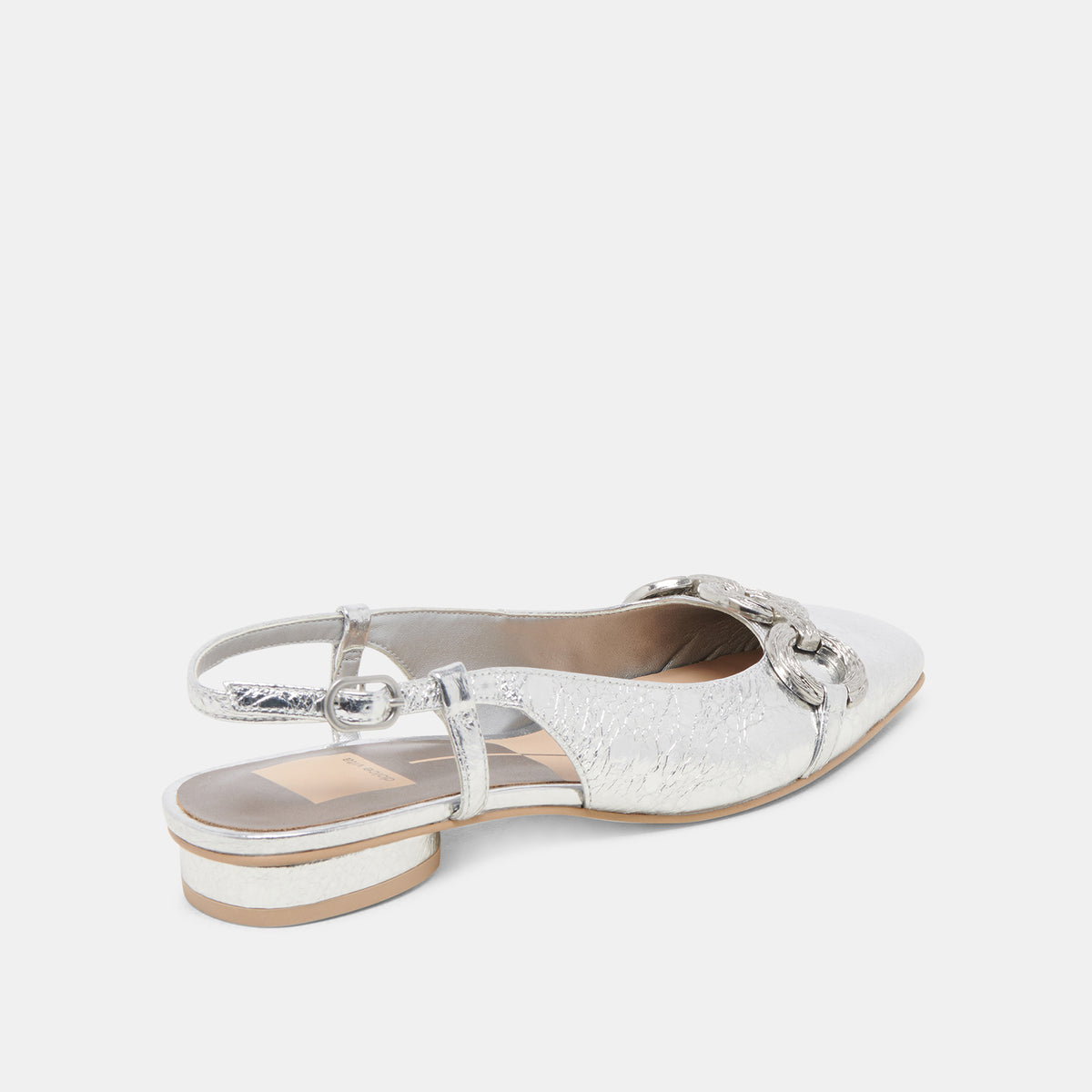 RAMANO FLATS SILVER DISTRESSED LEATHER - view 3
