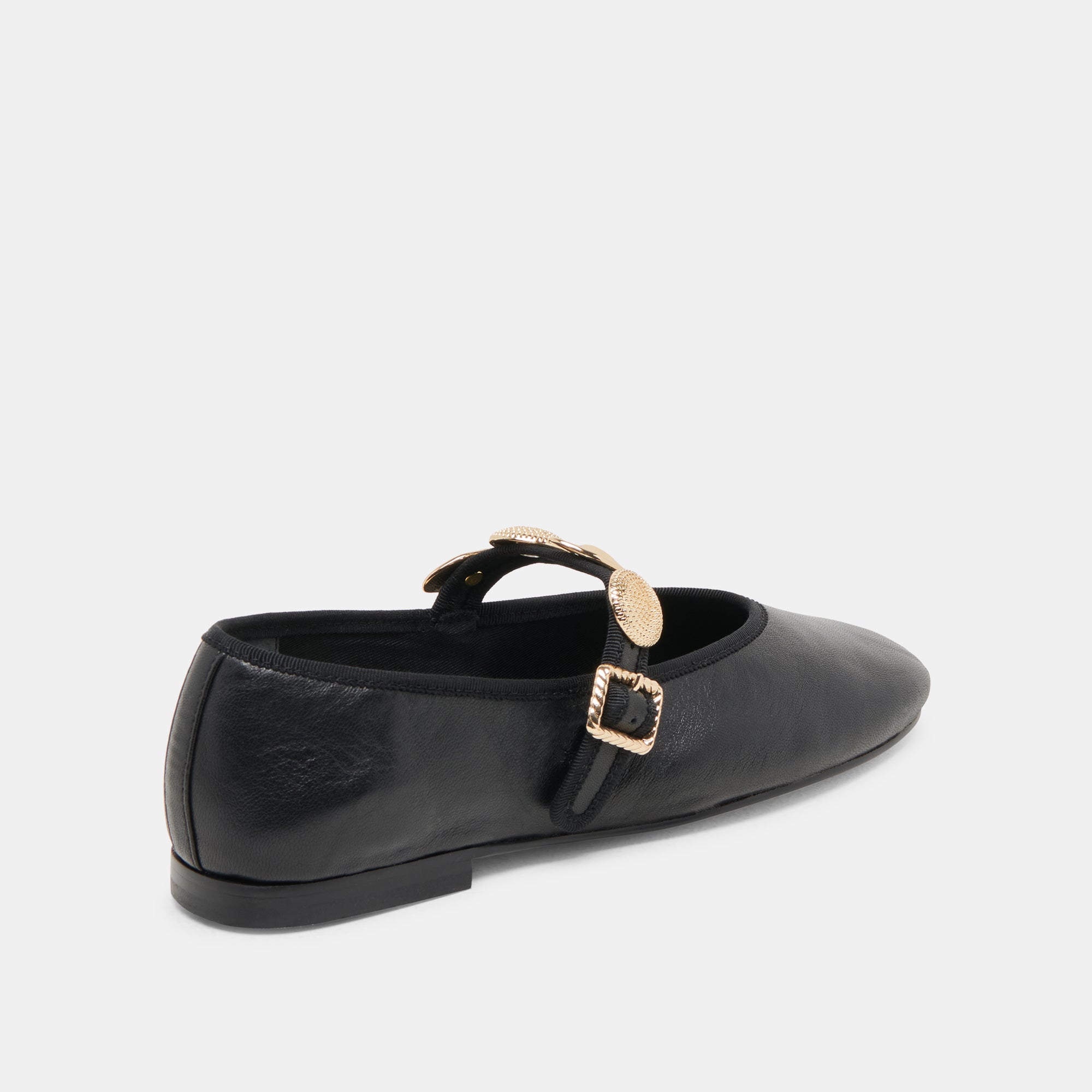 RELAN WIDE BALLET FLATS BLACK LEATHER - view 3