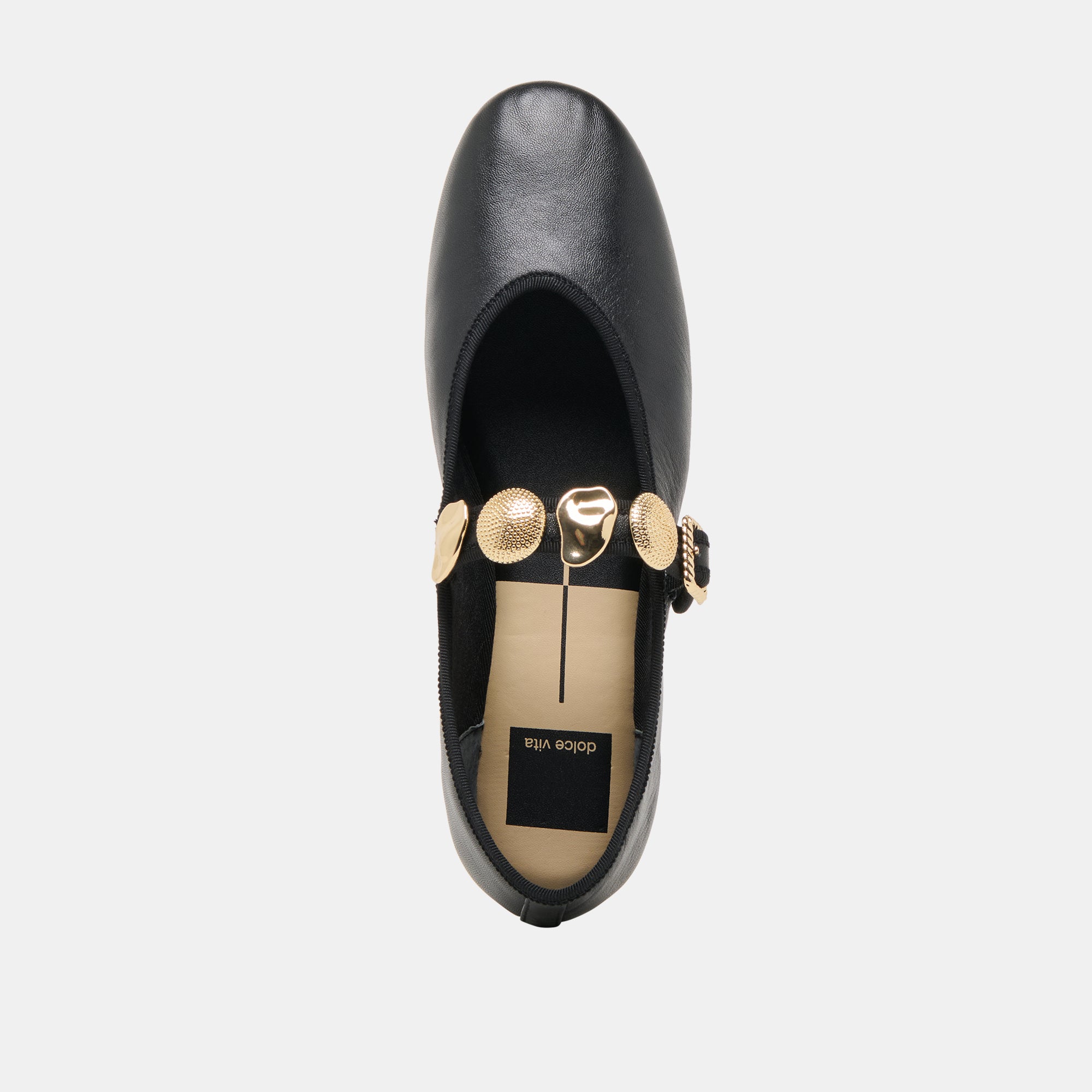 RELAN WIDE BALLET FLATS BLACK LEATHER - view 8