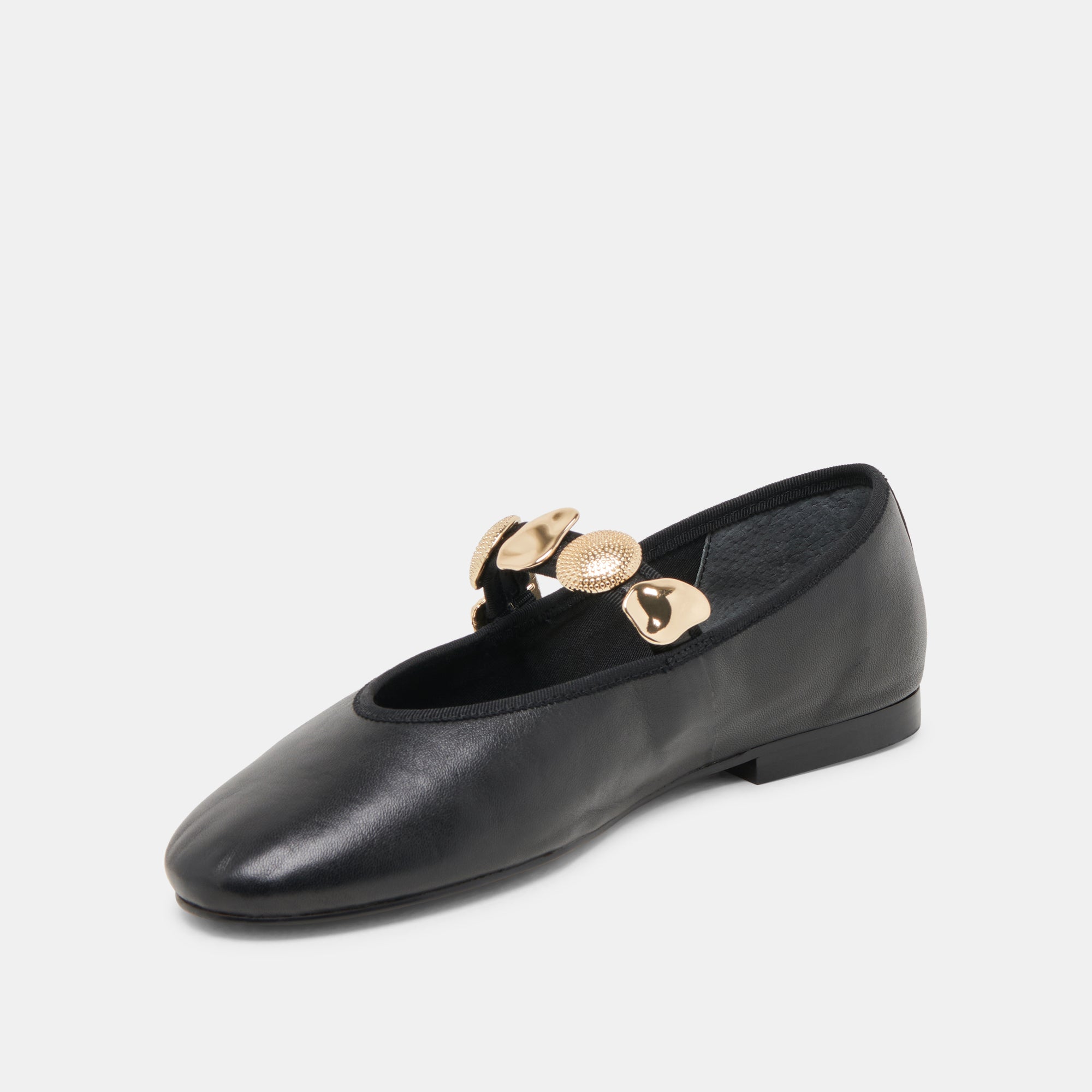 RELAN WIDE BALLET FLATS BLACK LEATHER - view 4