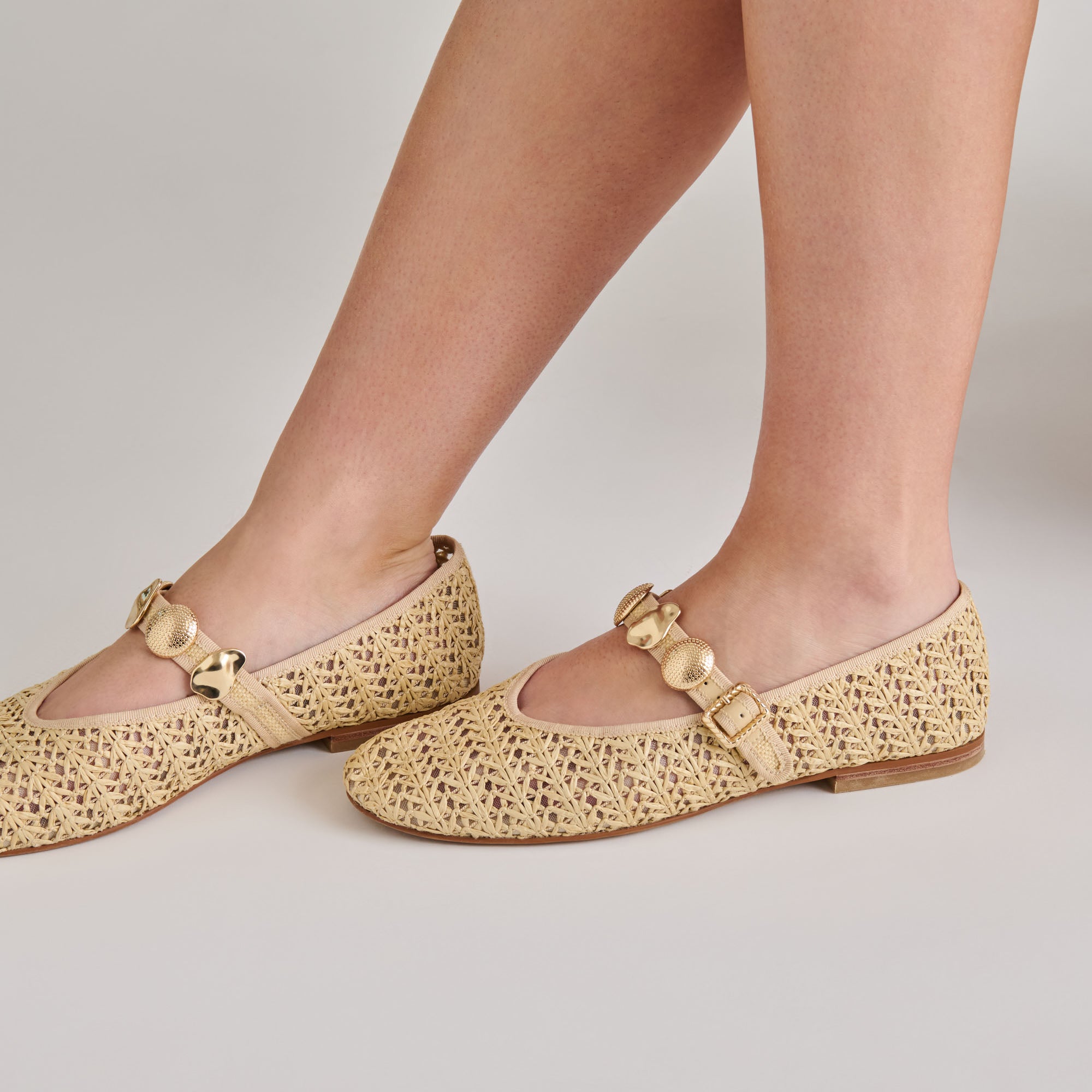 RELAN BALLET FLATS NATURAL CROSS HATCH RAFFIA - view 6