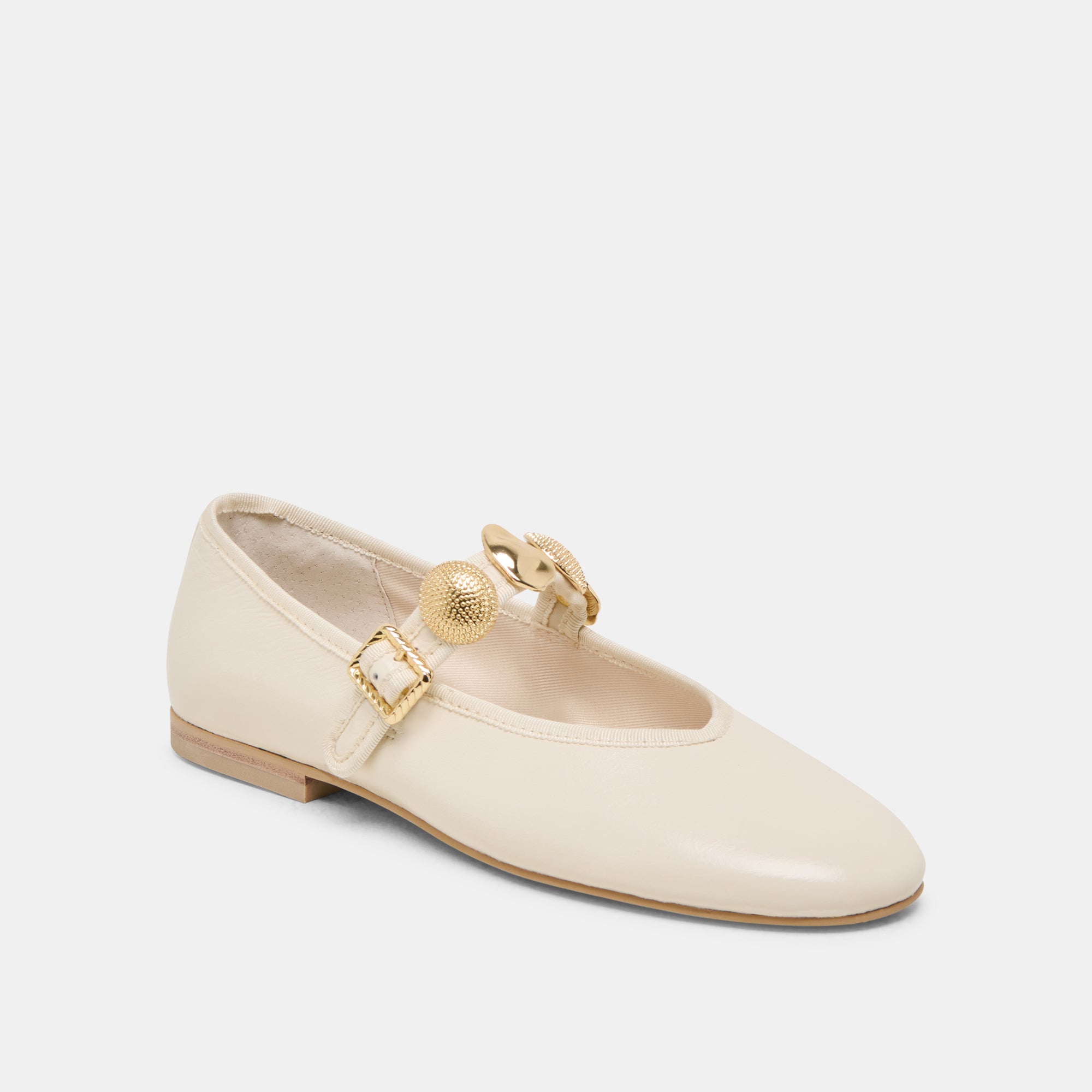 RELAN WIDE BALLET FLATS OFF WHITE LEATHER - view 2