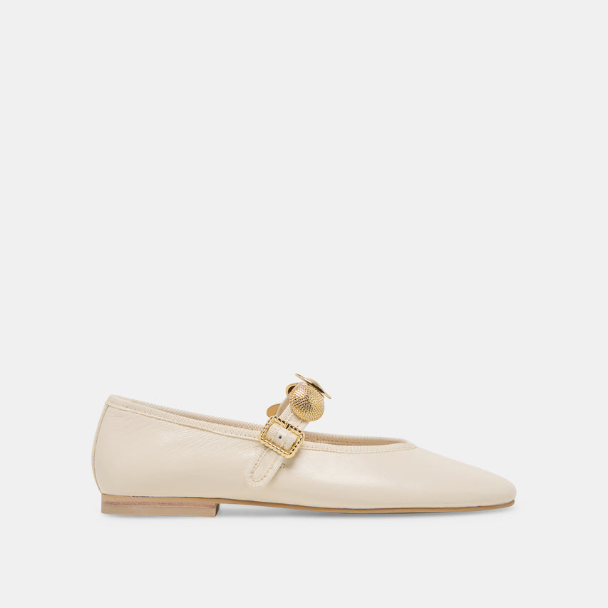 RELAN BALLET FLATS OFF WHITE LEATHER