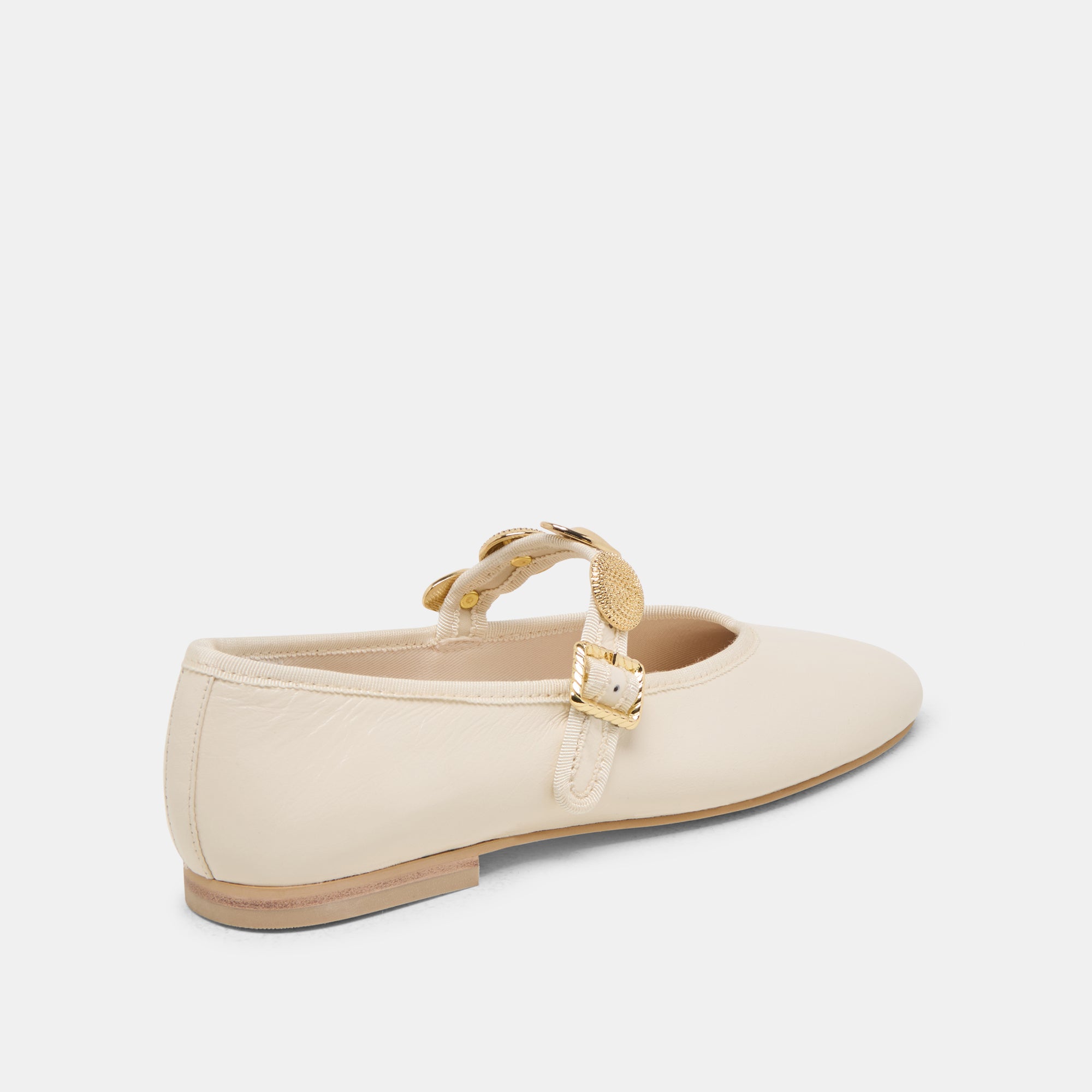 RELAN WIDE BALLET FLATS OFF WHITE LEATHER - view 3