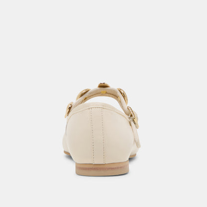 RELAN WIDE BALLET FLATS OFF WHITE LEATHER