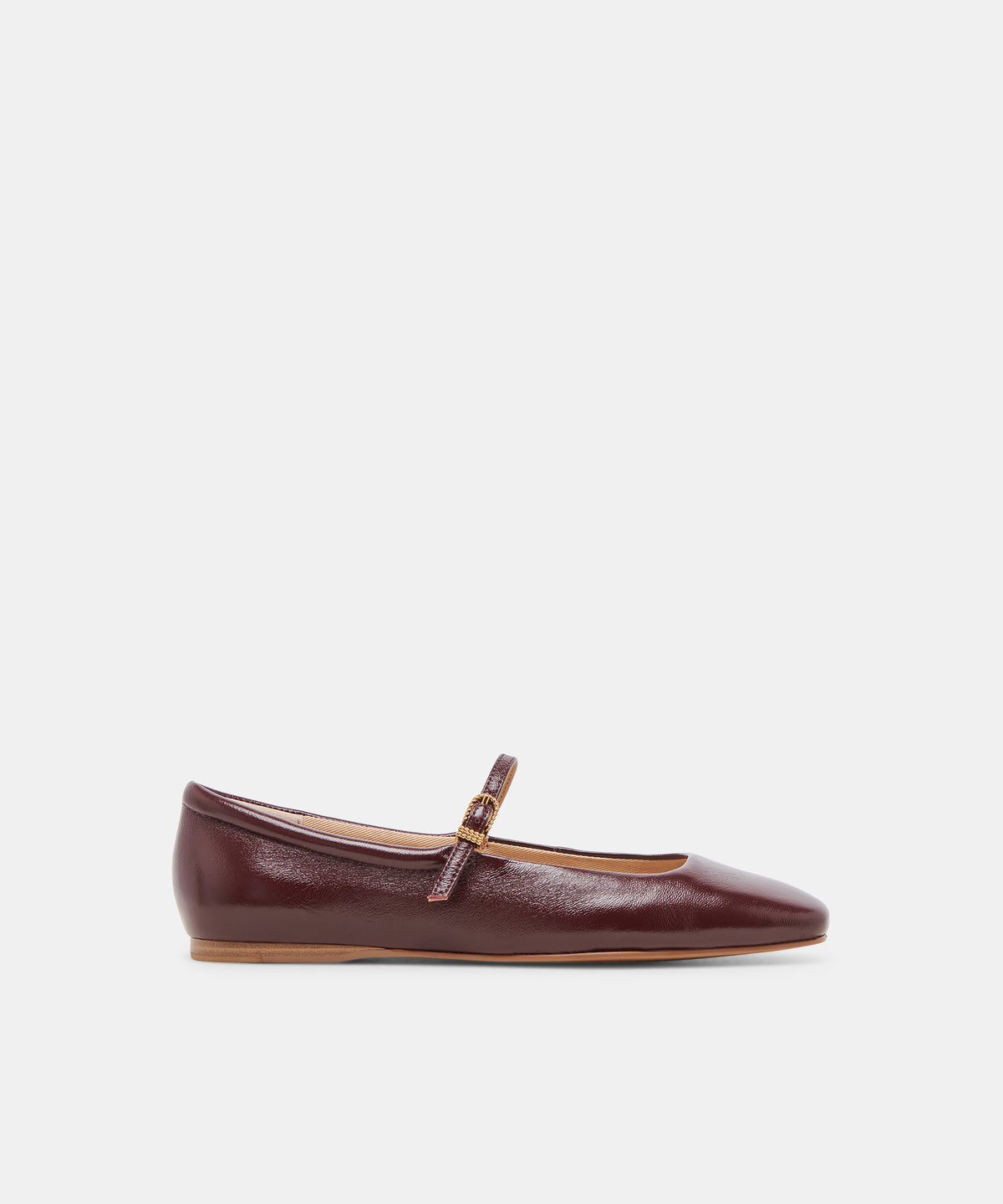REYES Cranberry Crinkle Patent Mary-Jane Ballet Flats | Dolce Vita