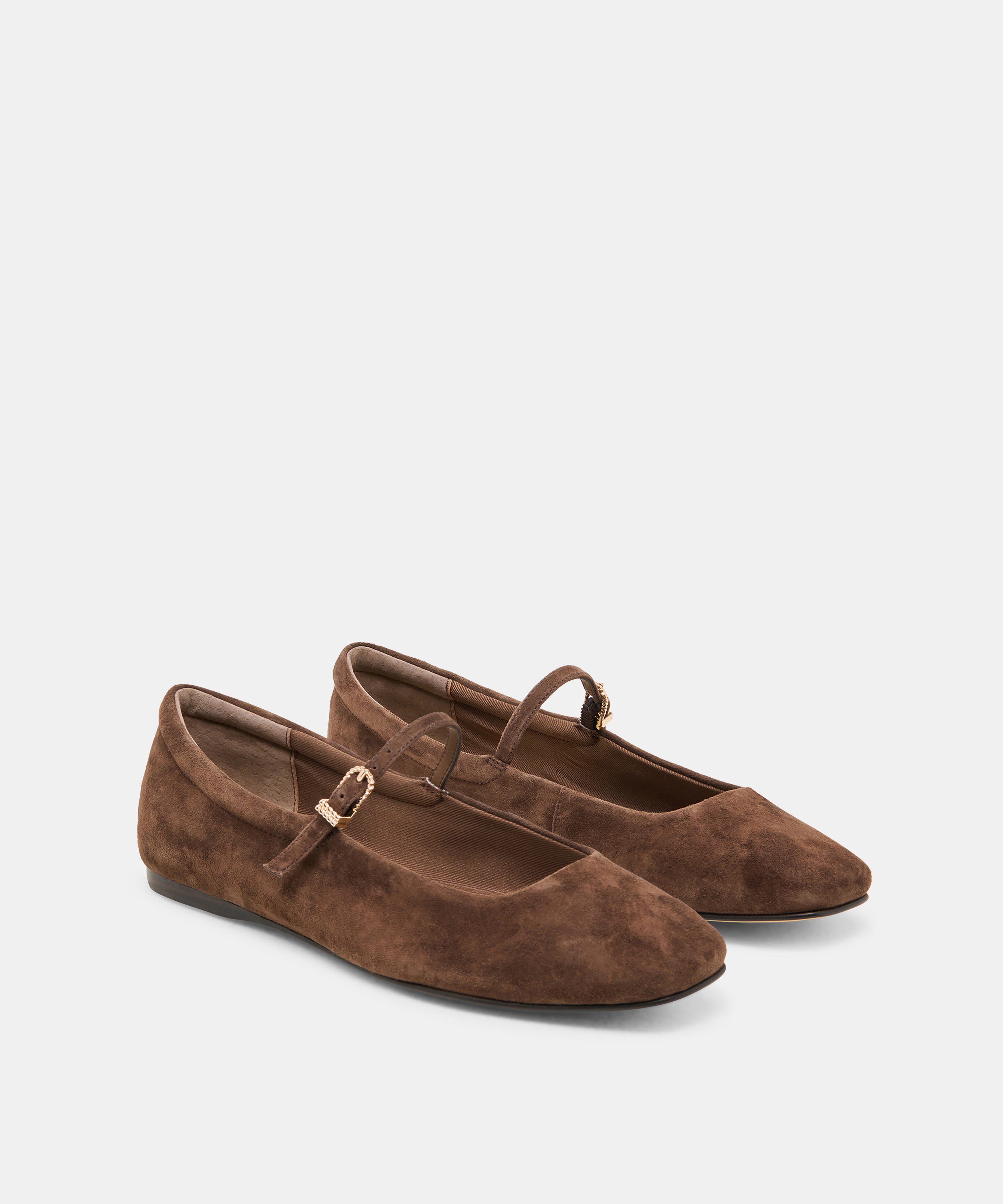 REYES BALLET FLATS DK BROWN SUEDE - view 3
