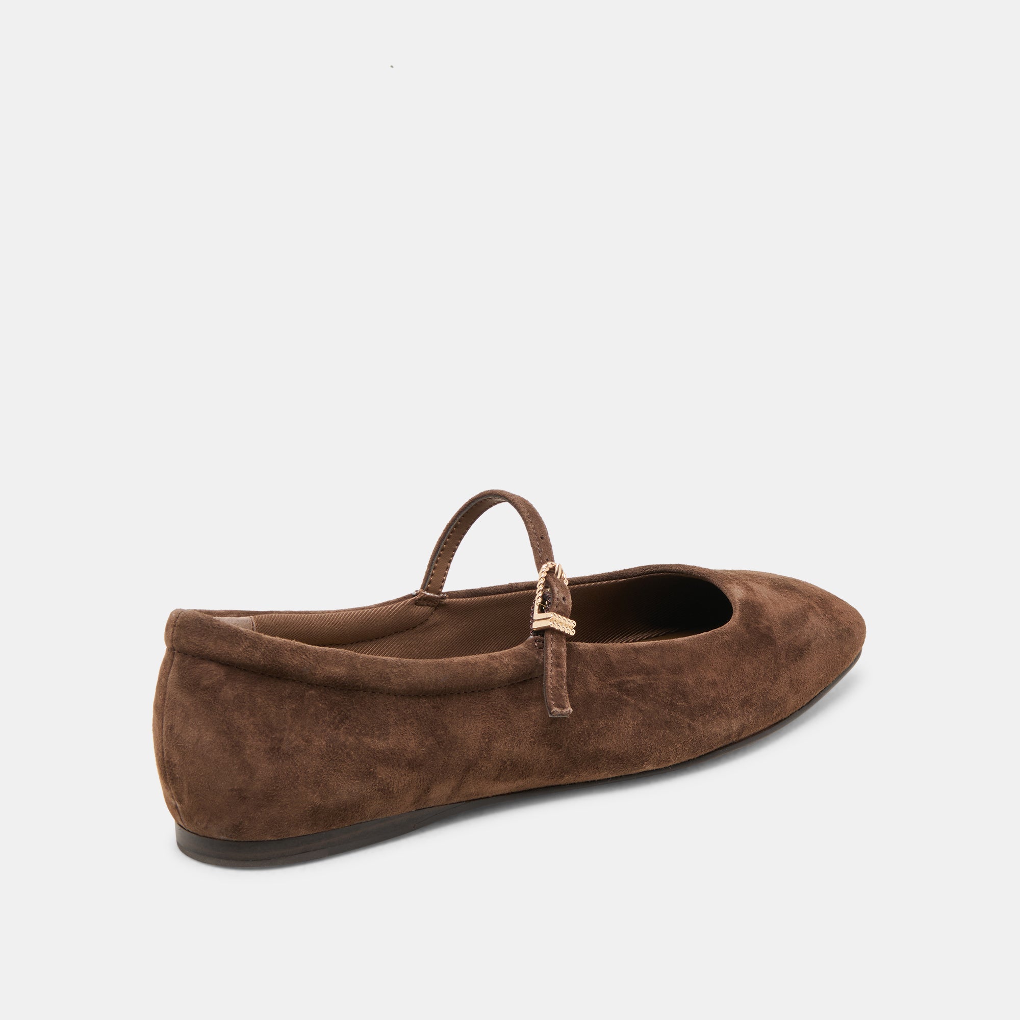 REYES WIDE BALLET FLATS DK BROWN SUEDE - view 3