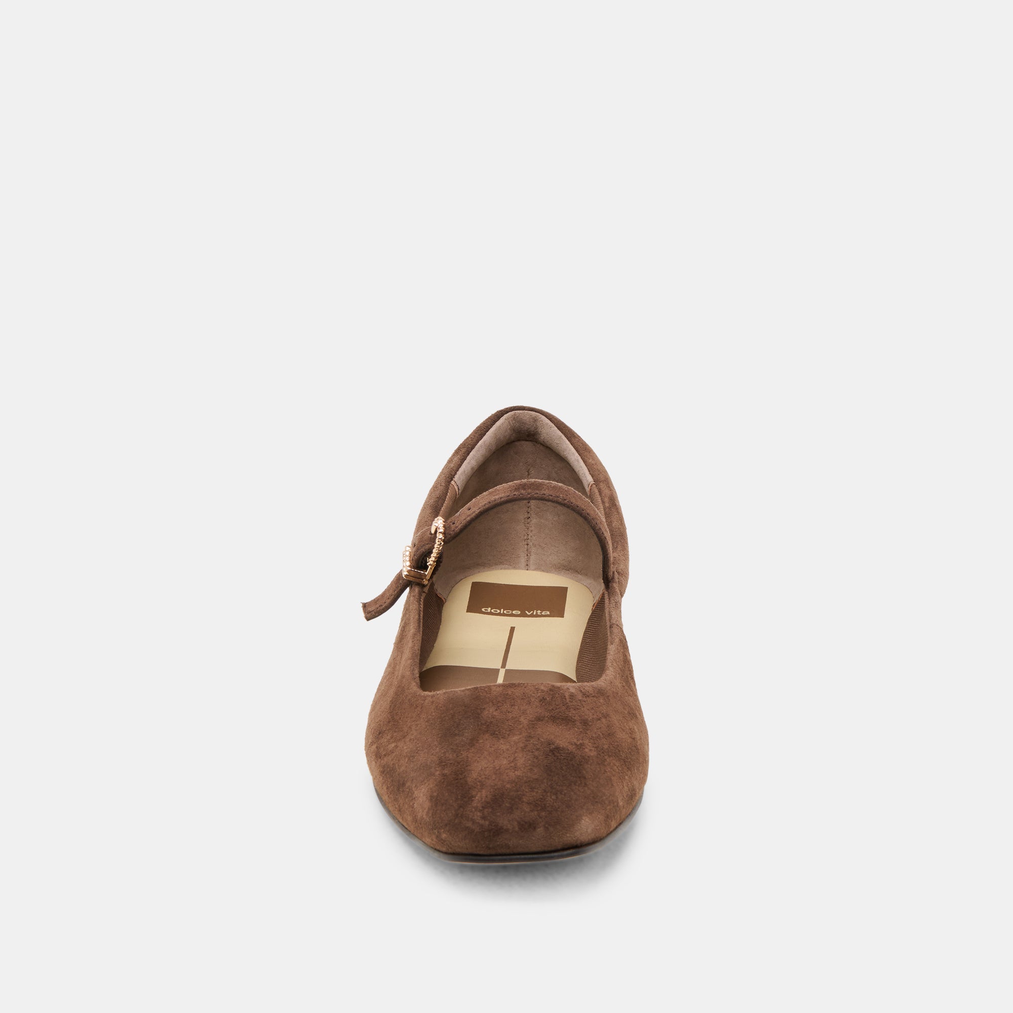 REYES WIDE BALLET FLATS DK BROWN SUEDE - view 6