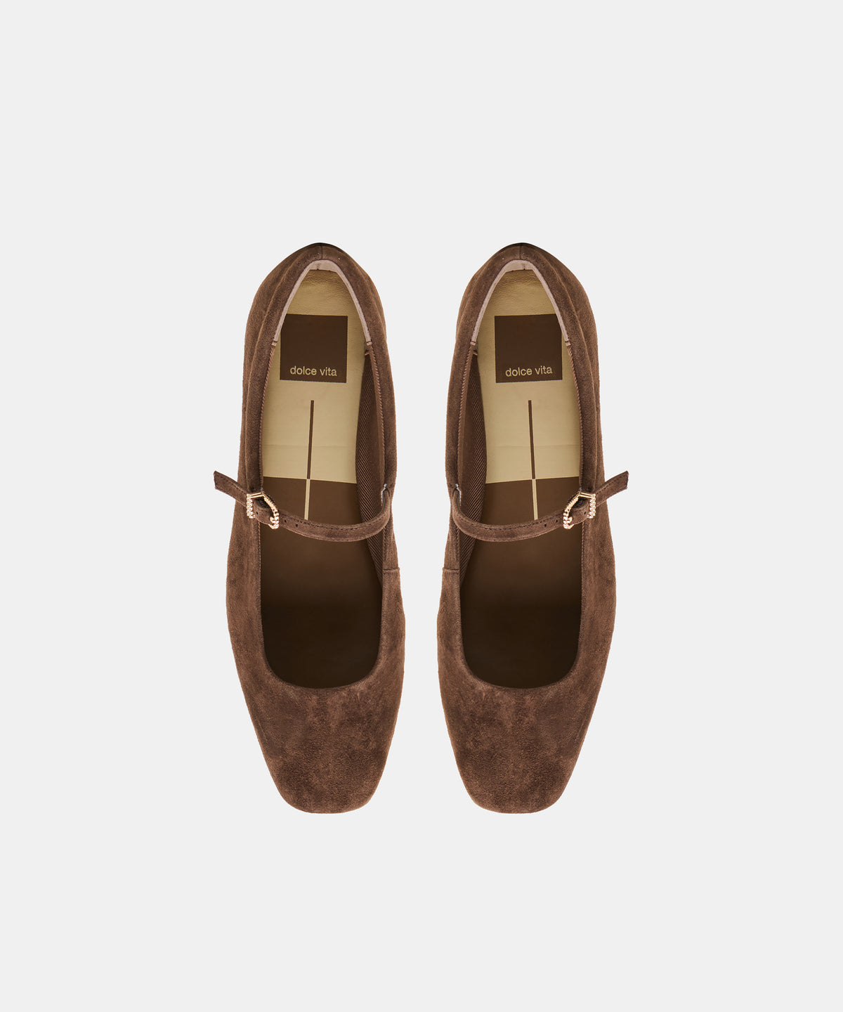REYES WIDE BALLET FLATS DK BROWN SUEDE - view 3