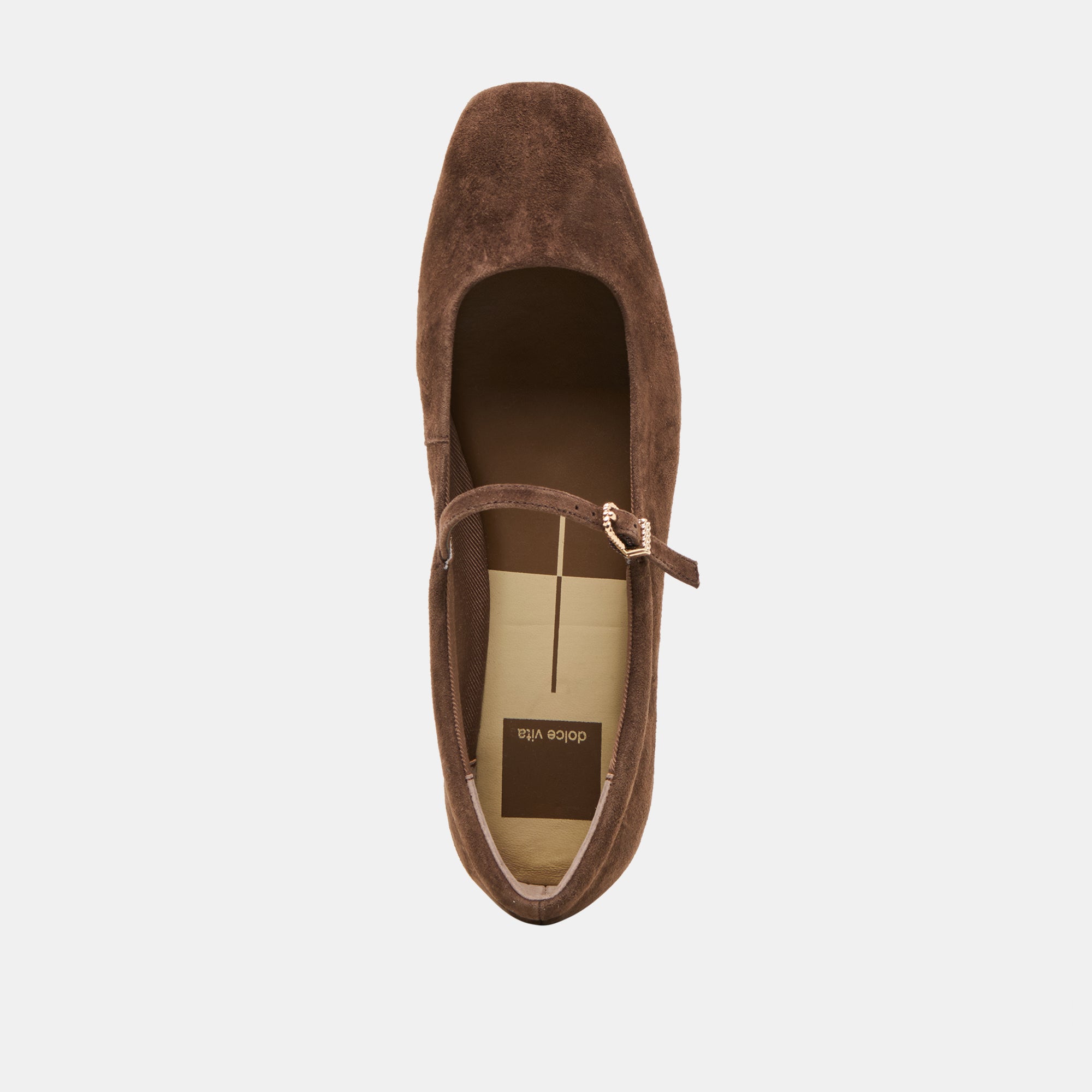 REYES WIDE BALLET FLATS DK BROWN SUEDE - view 8