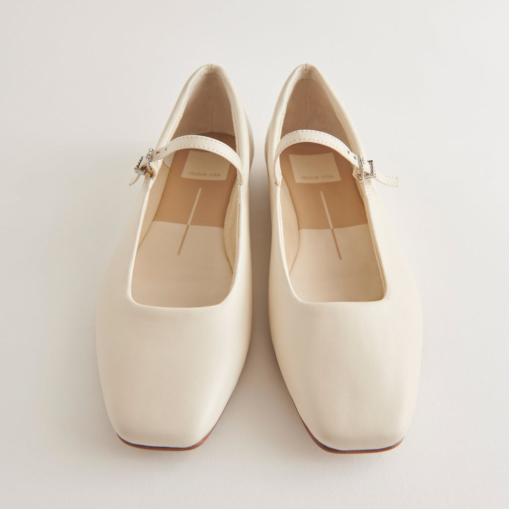 REYES WIDE BALLET FLATS IVORY LEATHER - image 6