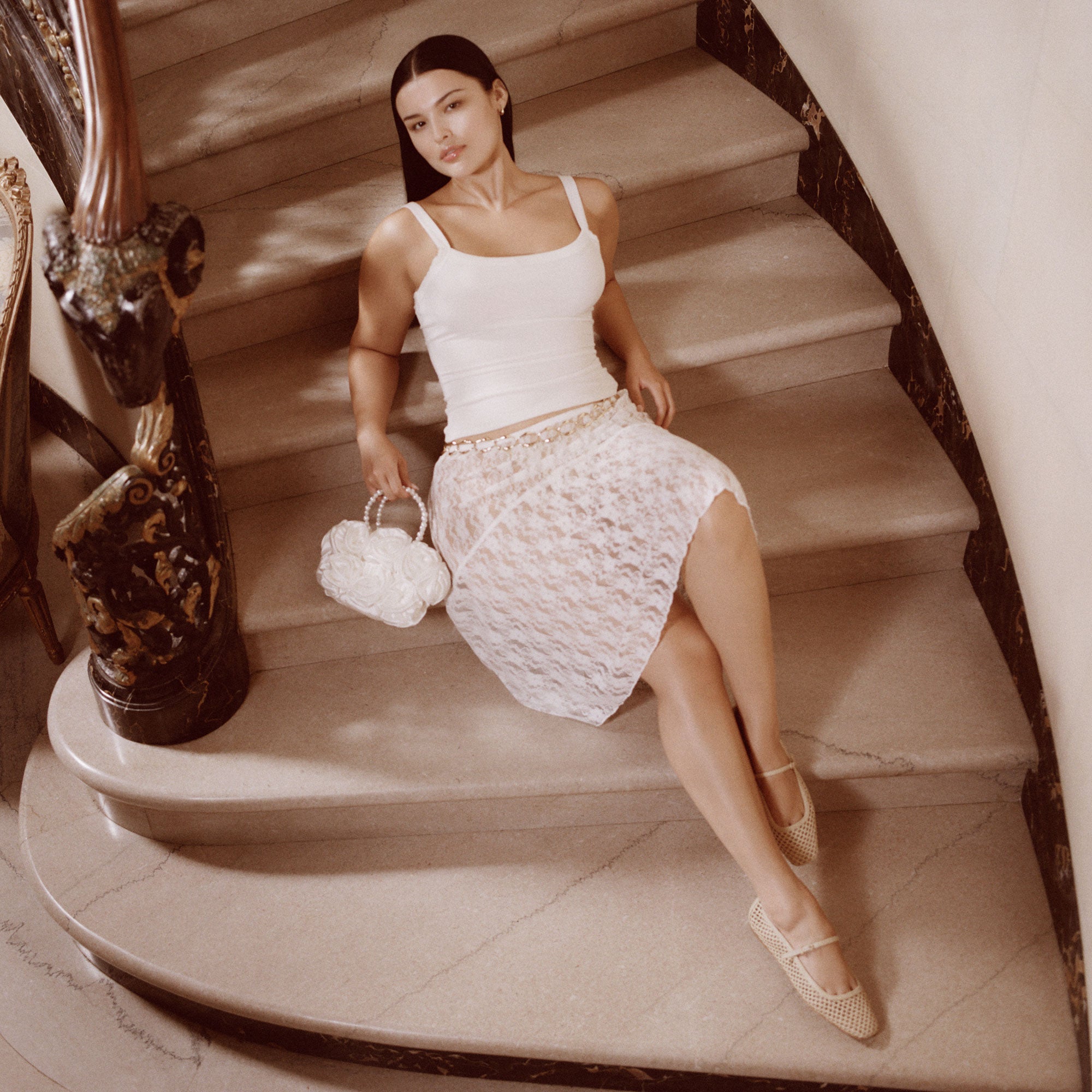 REYES BALLET FLATS LT NATURAL WOVEN RAFFIA