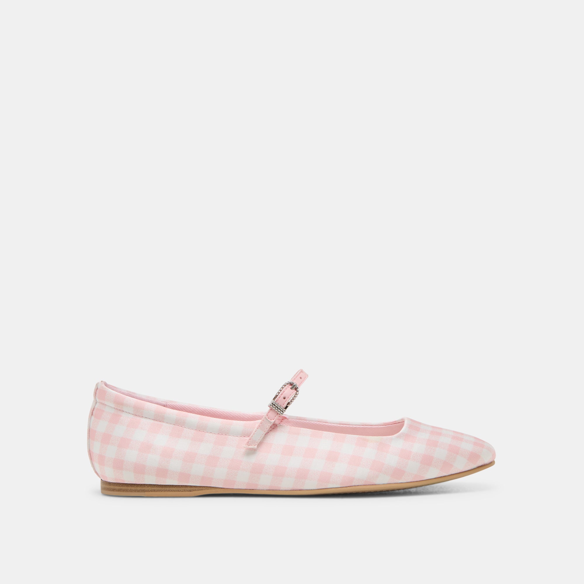 Reyes X Byrdie Golf Pink Plaid Gingham Ballet Flats | Dolce Vita