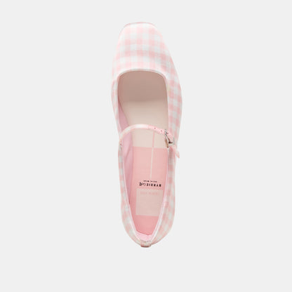 REYES X BYRDIE GOLF BALLET FLATS PINK PLAID GINGHAM