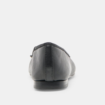 RITLA WIDE BALLET FLATS BLACK LEATHER
