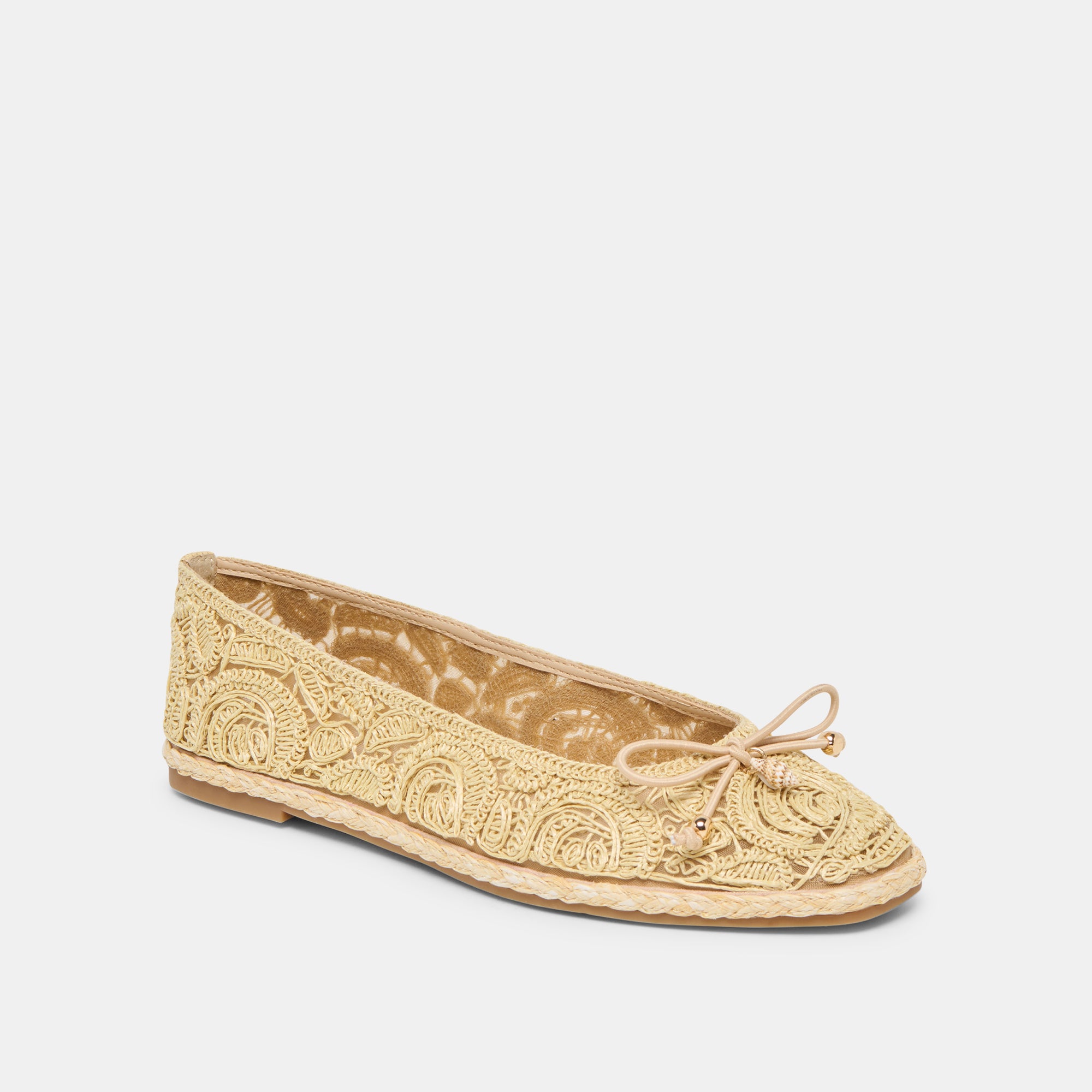 TIANNA BALLET FLATS LT NATURAL RAFFIA LACE - view 3