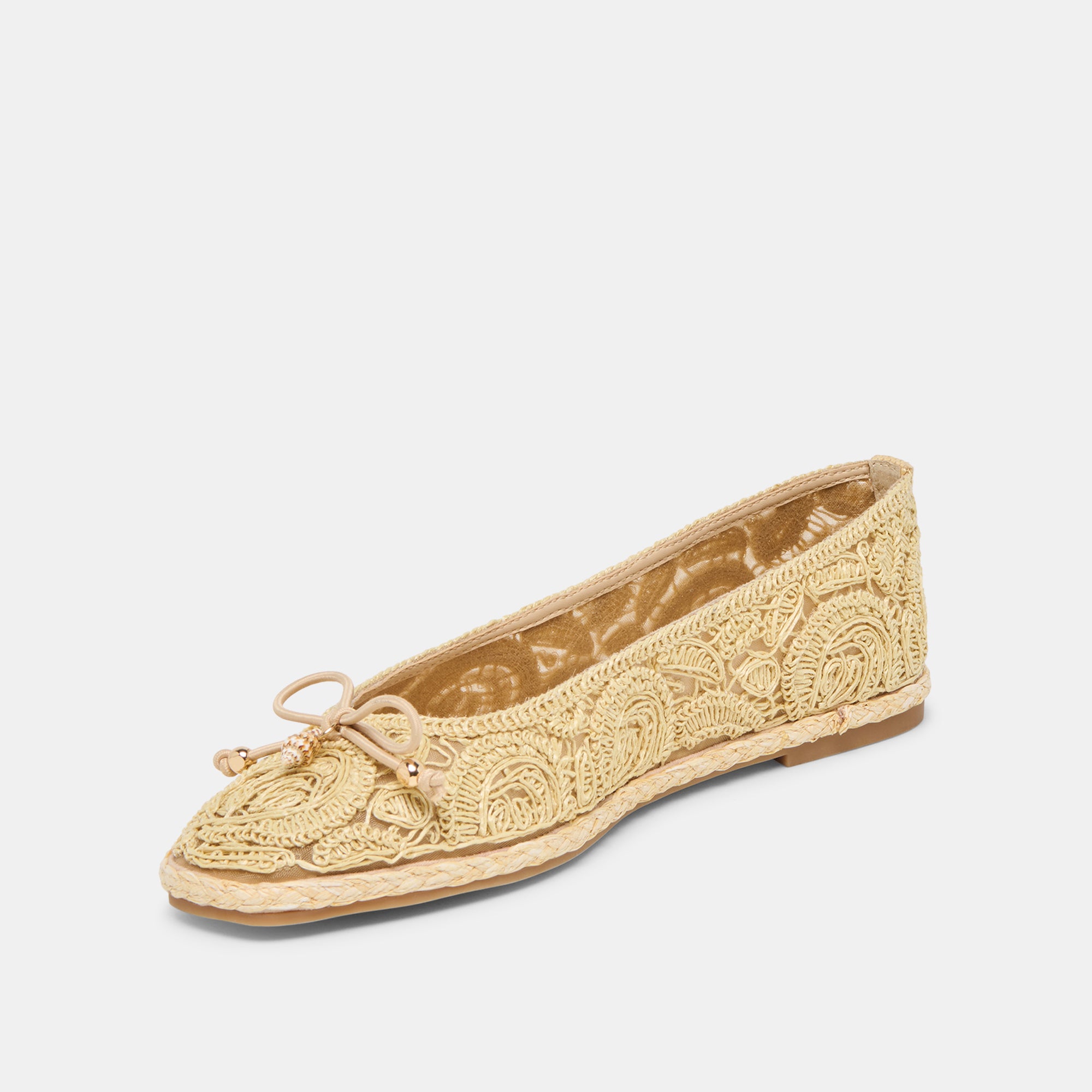 TIANNA BALLET FLATS LT NATURAL RAFFIA LACE - view 6