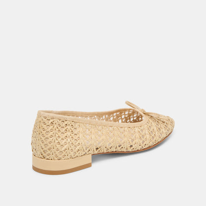 ULICIA BALLET FLATS LT NATURAL CROSS HATCH RAFFIA