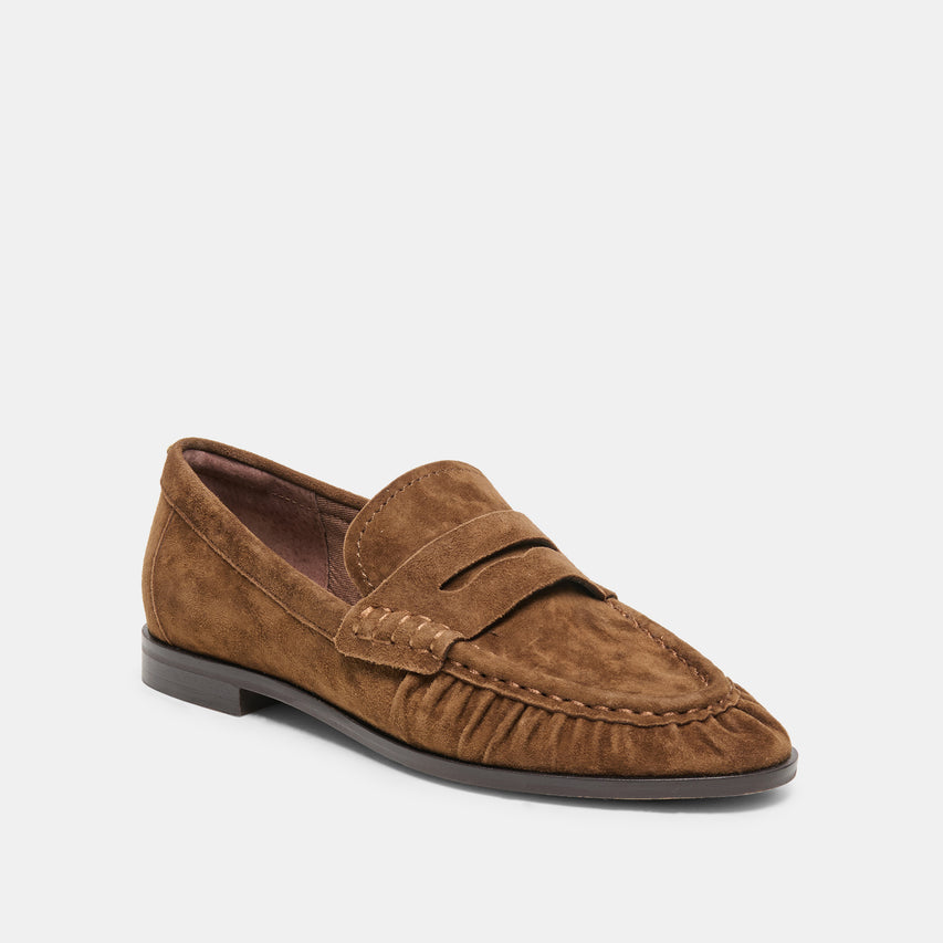BAXEN LOAFERS CHESTNUT SUEDE