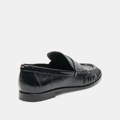 BAXEN LOAFERS NOIR EMBOSSED LEATHER