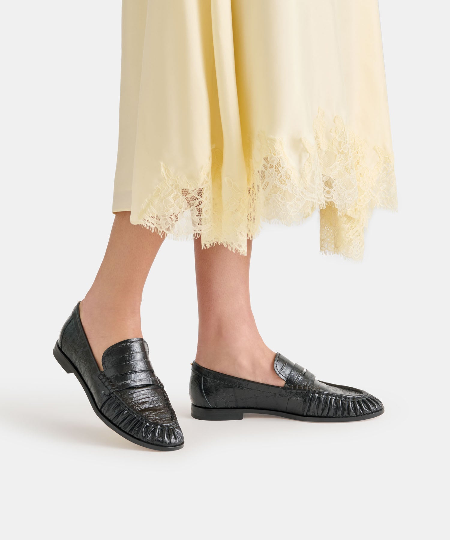 BAXEN LOAFERS NOIR EMBOSSED LEATHER - view 2