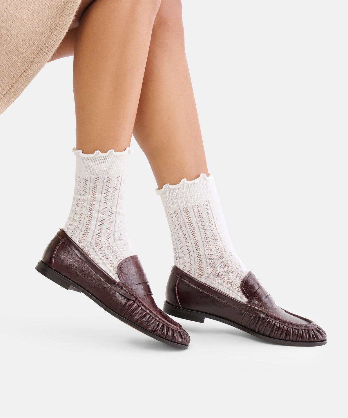 POINTELLE SOCKS WHITE - view 2
