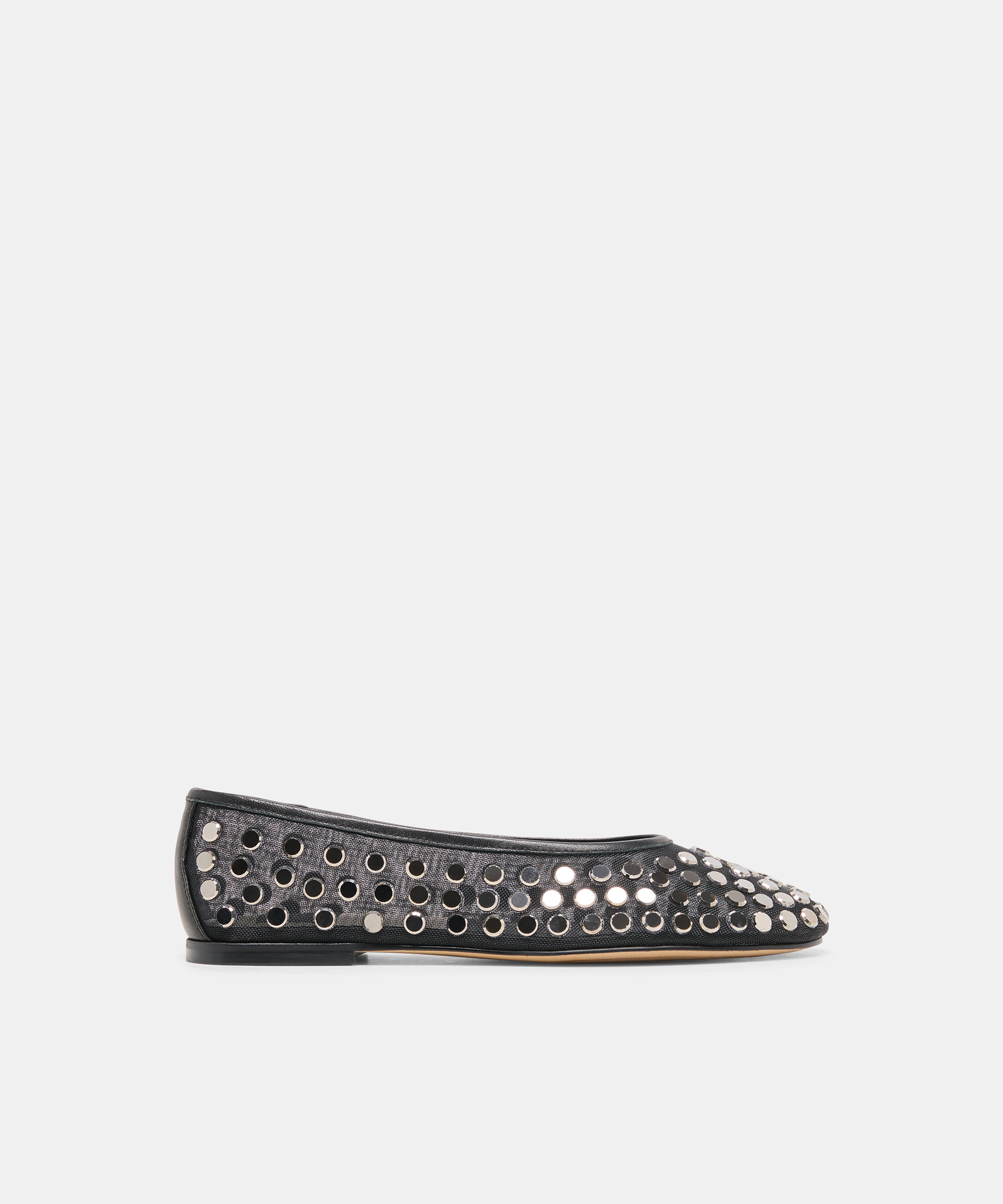 CALIA STUD BALLET FLATS ONYX MESH