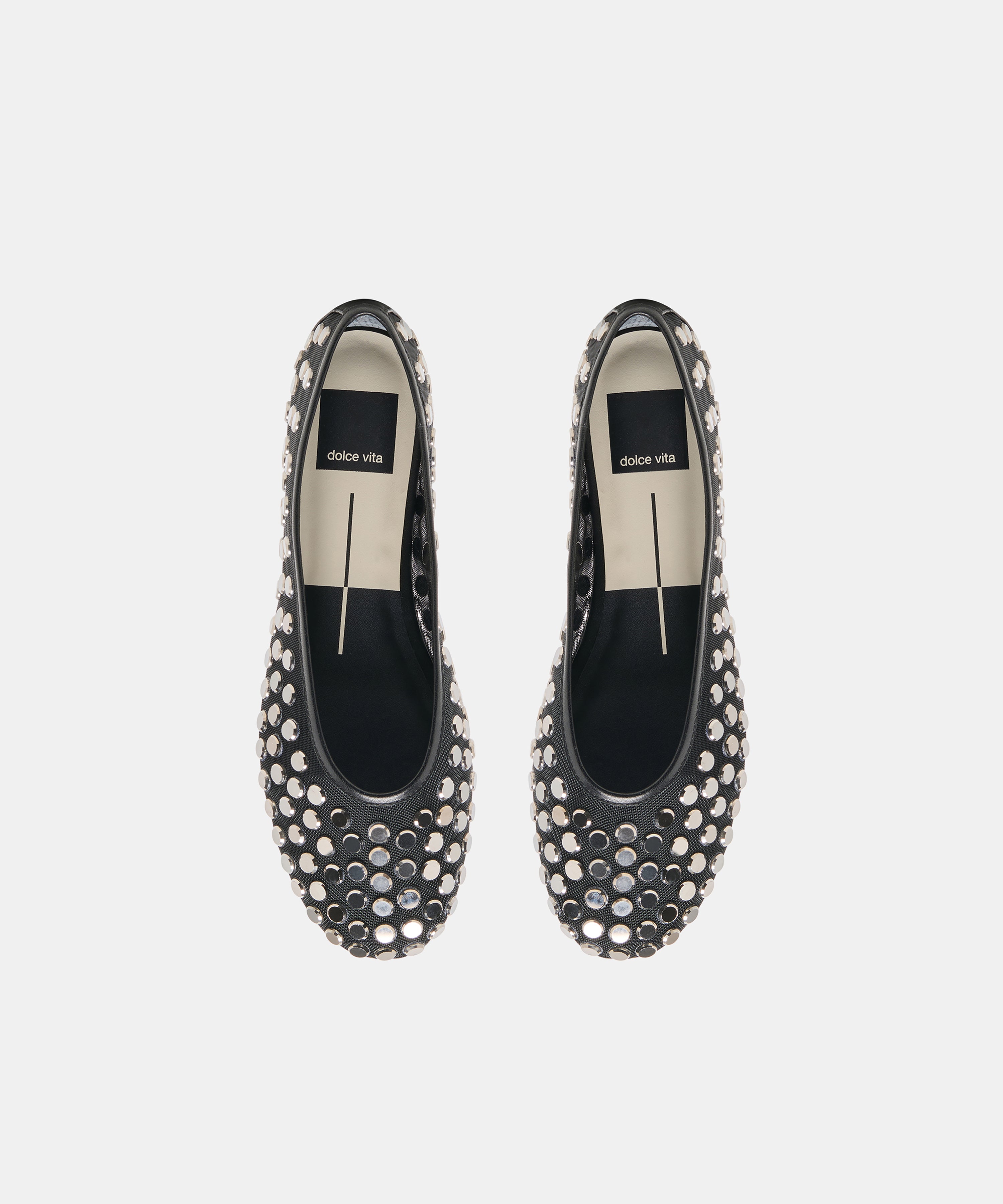 CALIA STUD BALLET FLATS ONYX MESH - view 3