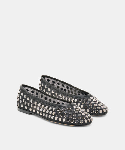 CALIA STUD BALLET FLATS ONYX MESH