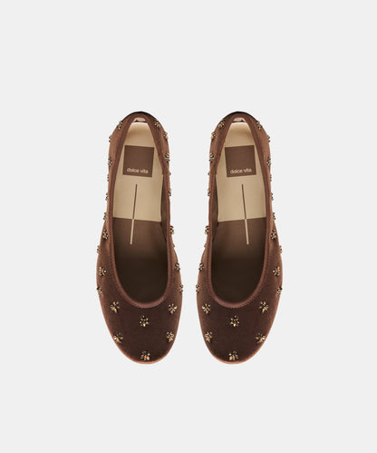 CALIA VELVET  BALLET FLATS CHOCOLATE VELVET
