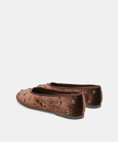 CALIA VELVET  BALLET FLATS CHOCOLATE VELVET