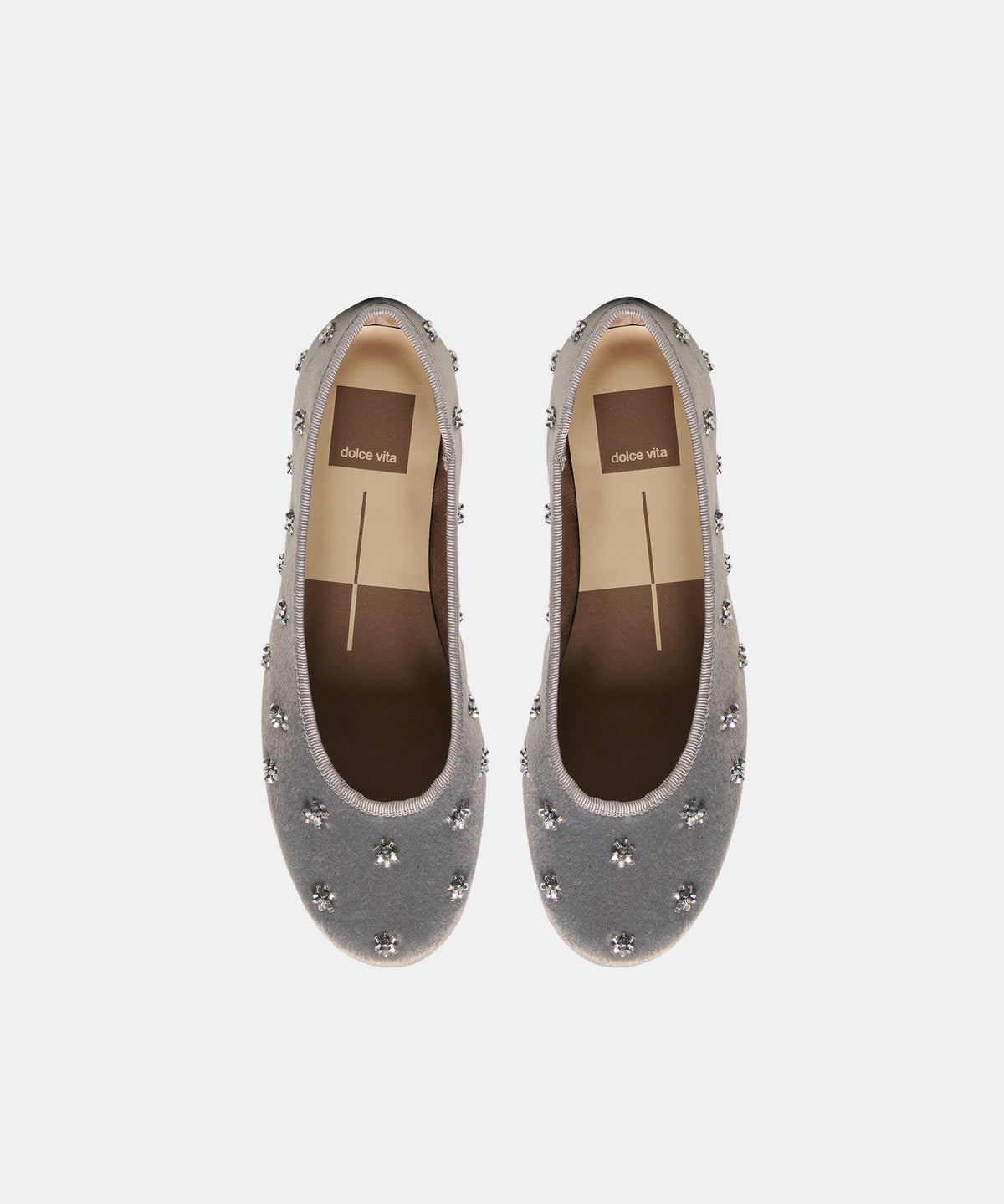 CALIA VELVET BALLET FLATS GREY VELVET - view 5