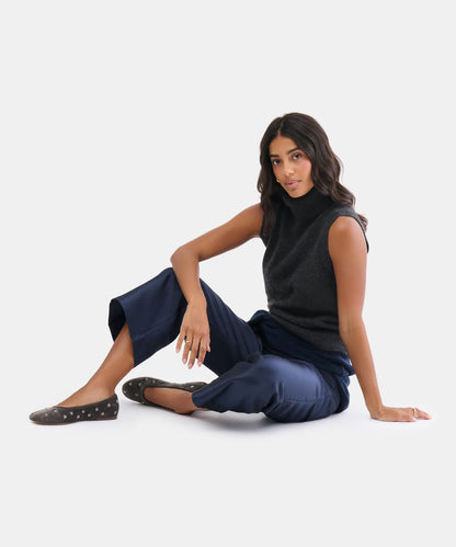 CALIA VELVET BALLET FLATS GREY VELVET