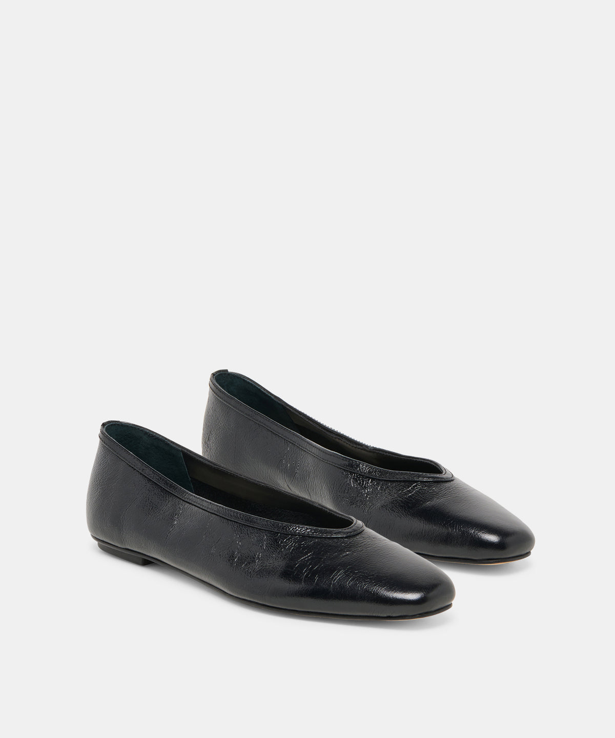 CARET BALLET FLATS BLACK LEATHER - view 2