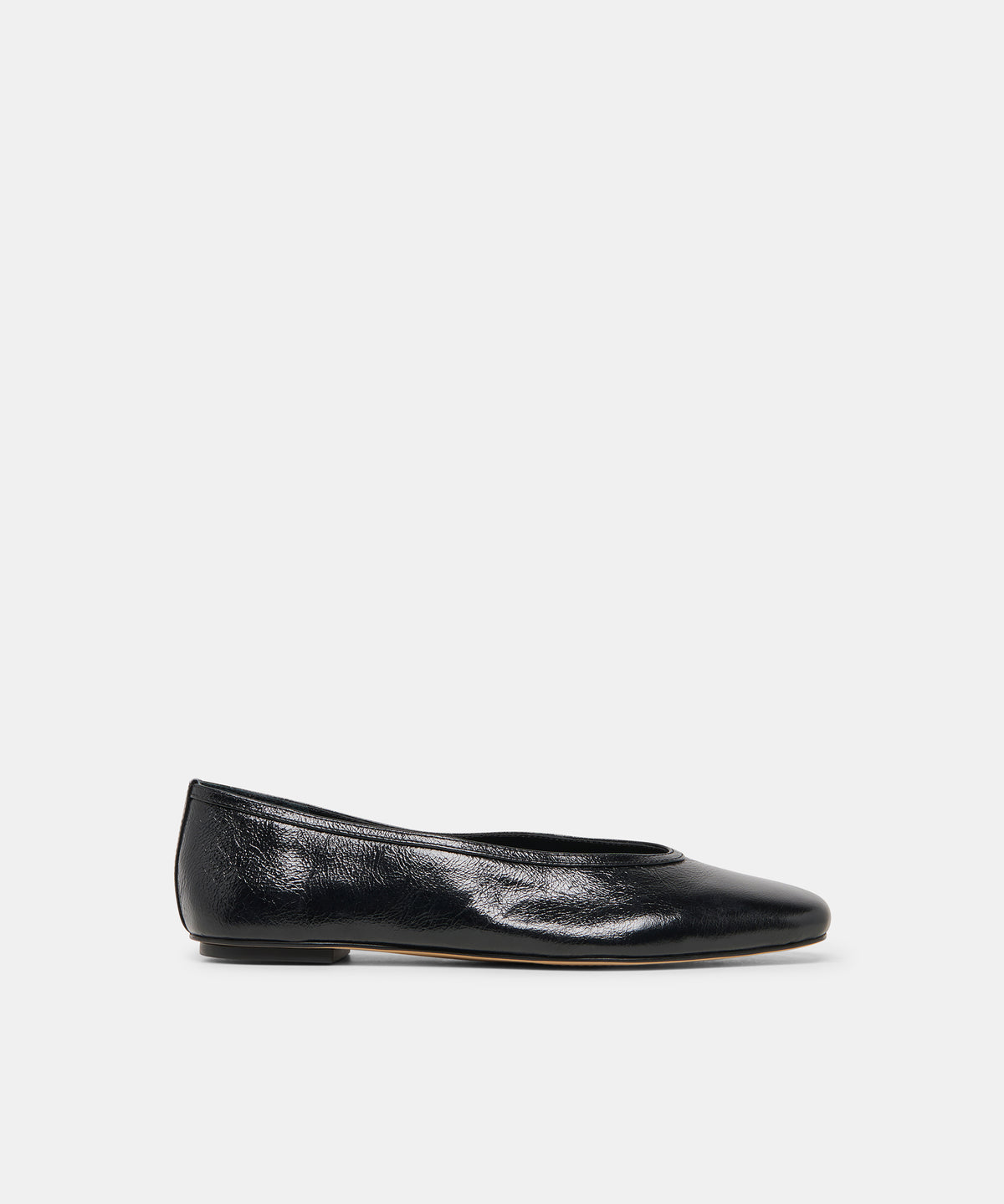 CARET Black Leather Pointed-Toe Ballet Flats | Dolce Vita