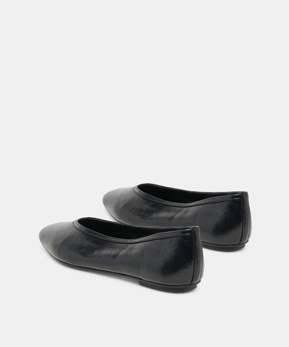 CARET BALLET FLATS BLACK LEATHER - view 5