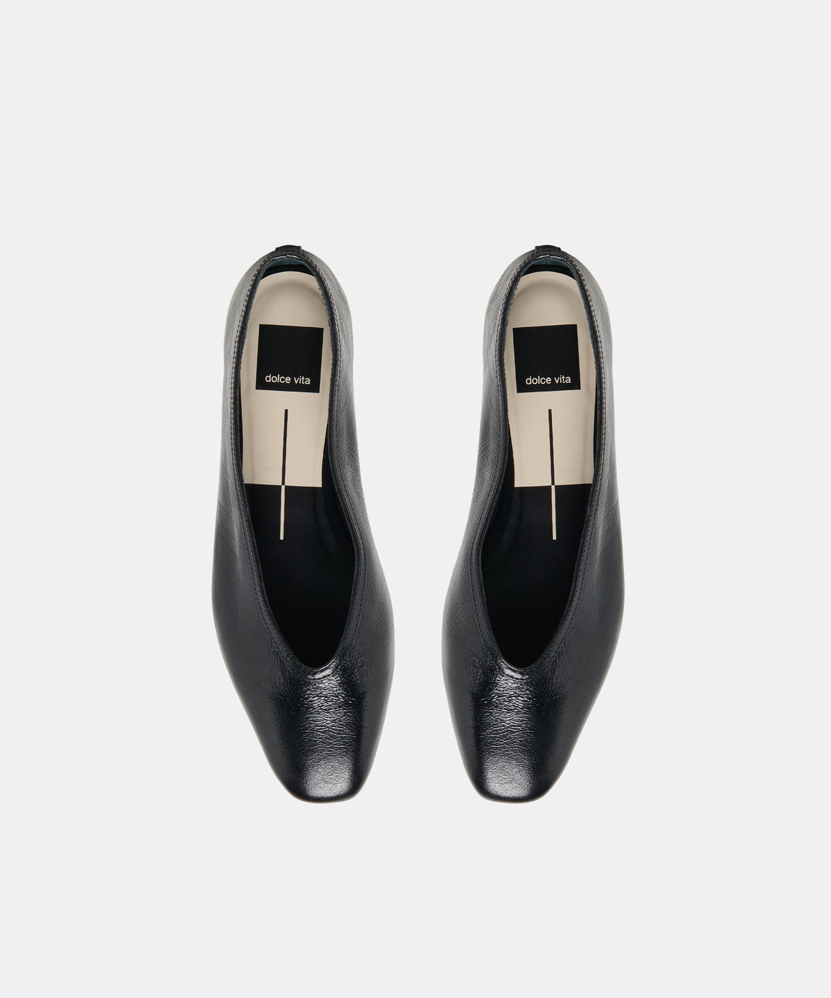CARET BALLET FLATS BLACK LEATHER - view 3