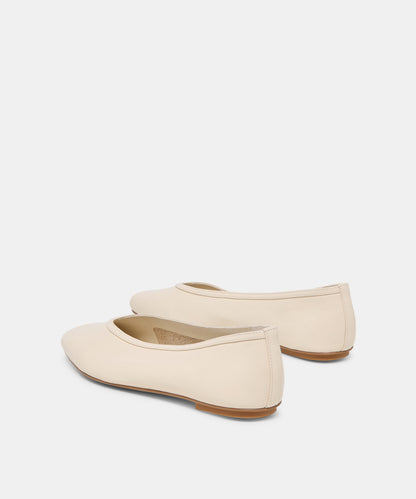 CARET BALLET FLATS BONE LEATHER