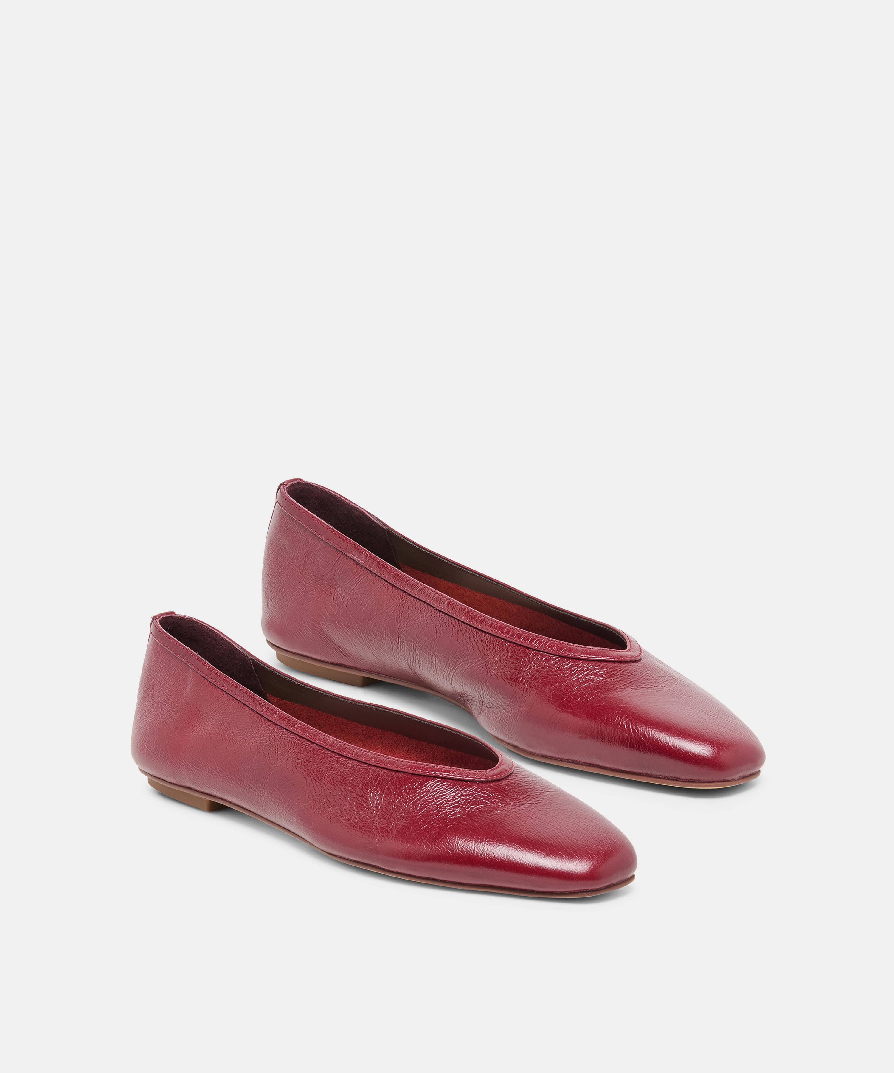 CARET BALLET FLATS GARNET LEATHER - view 2