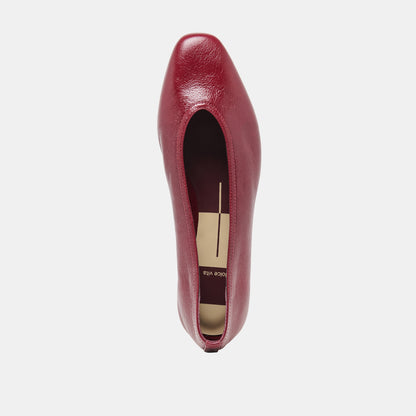 CARET BALLET FLATS GARNET LEATHER