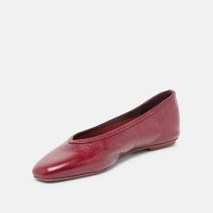 CARET BALLET FLATS GARNET LEATHER